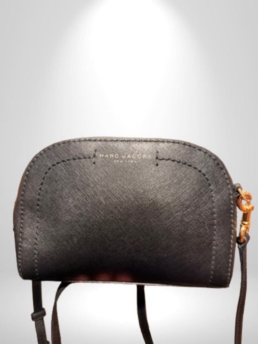 Marc Jacobs Black Leather Crossbody with Gold Hardware